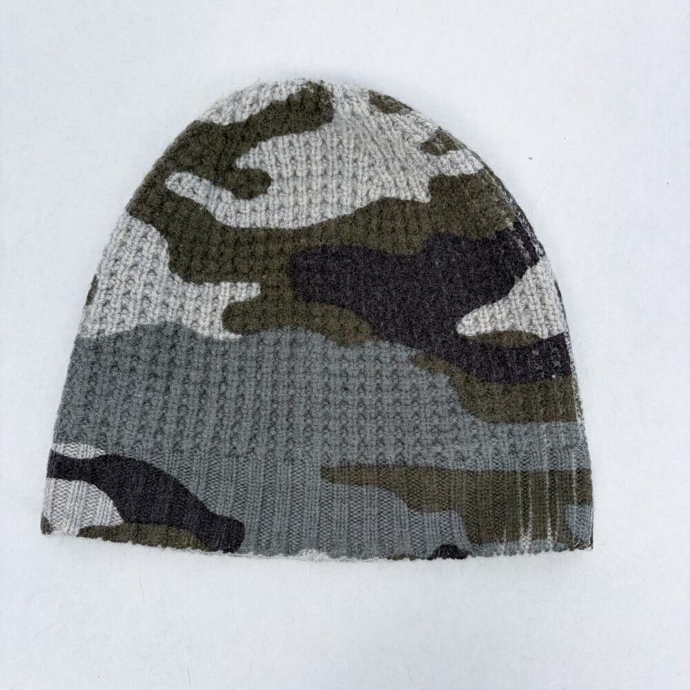 White + Warren Camo Cashmere Waffle Knit Beanie